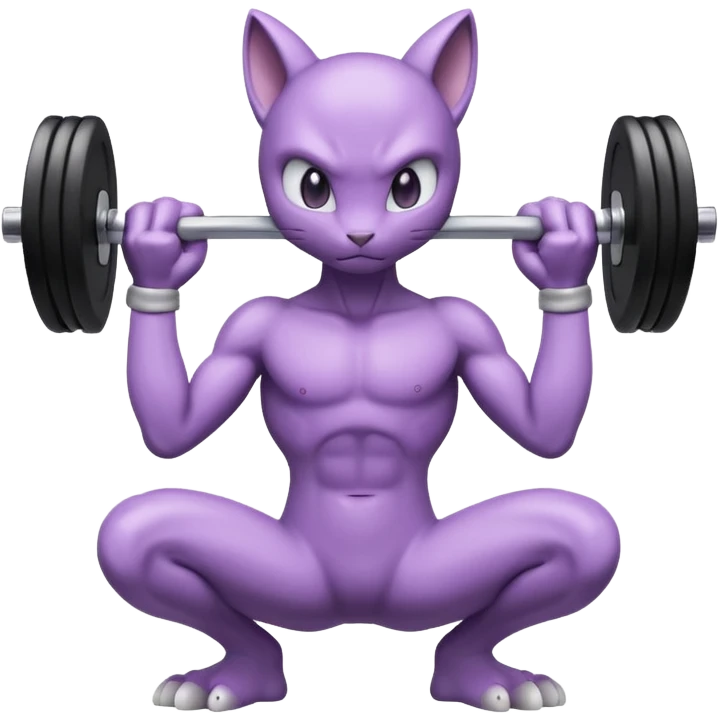 Mewtwo lifting weights emoji