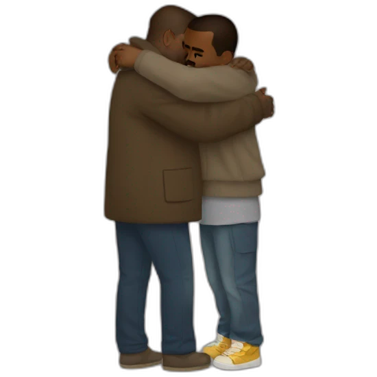 kanye west hugging kanye west emoji