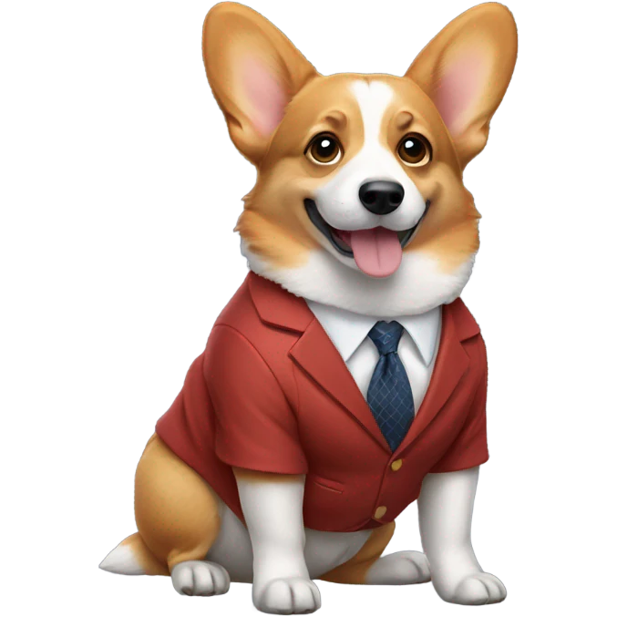 Corgi wearing a sport coat emoji
