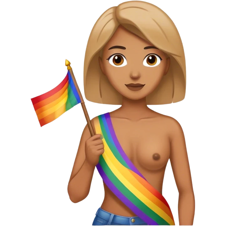 woman with lgbt flag emoji