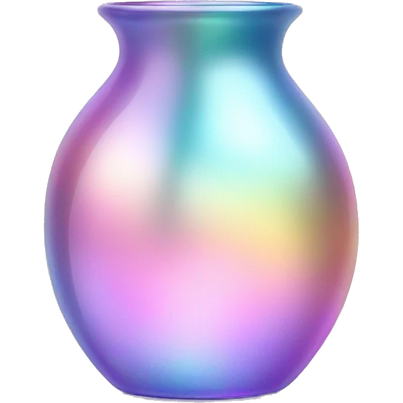 Sparkly glossy Pastel iridescent glass vase pot emoji