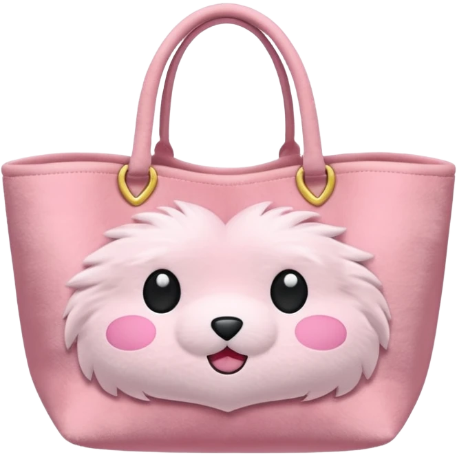 Aesthetic pink plush tote bag emoji