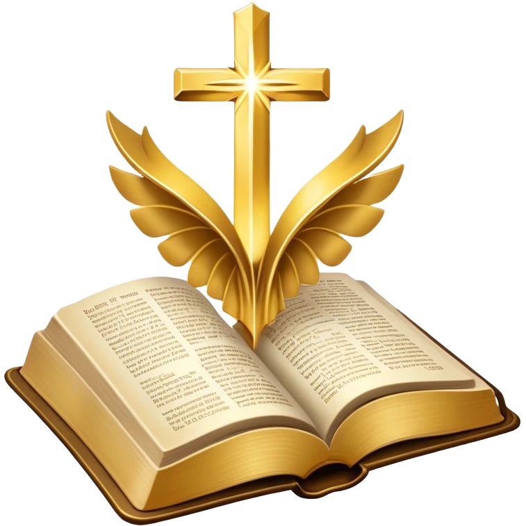 The Holy Bible Book Flipped Open With Glorious Divine Gold Shine beaming out of it  emoji