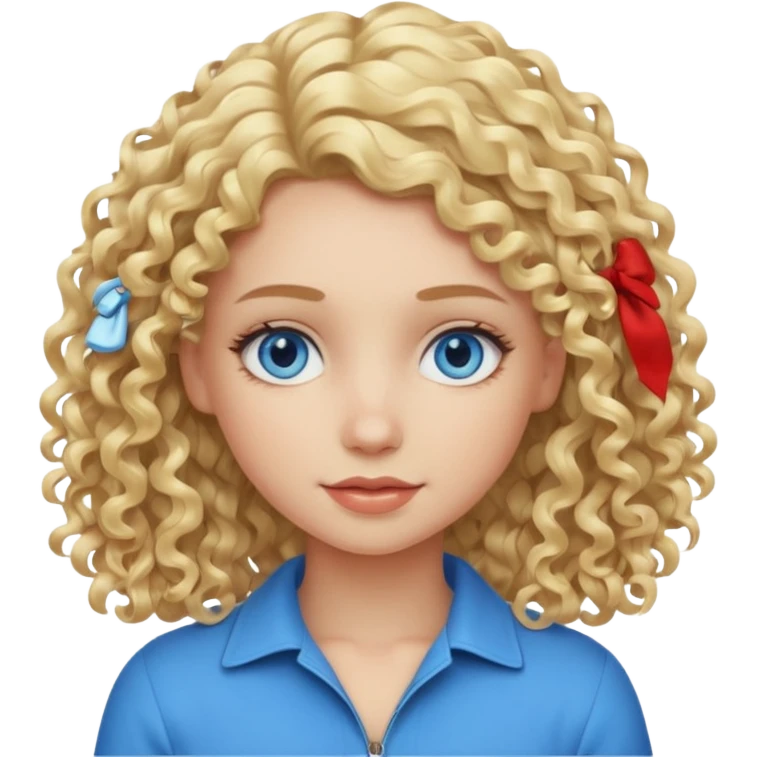Cool blond curly girl blue eyes. Cooler color blond hair. Longer hair emoji