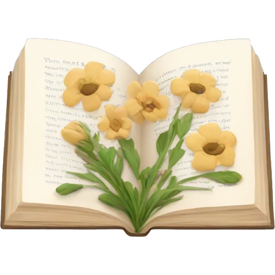 book with neutral flowers emoji