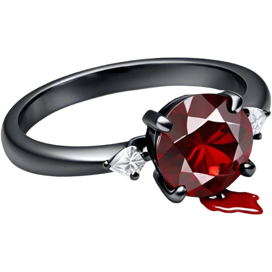 Black diamond ring with blood dripping from it  emoji