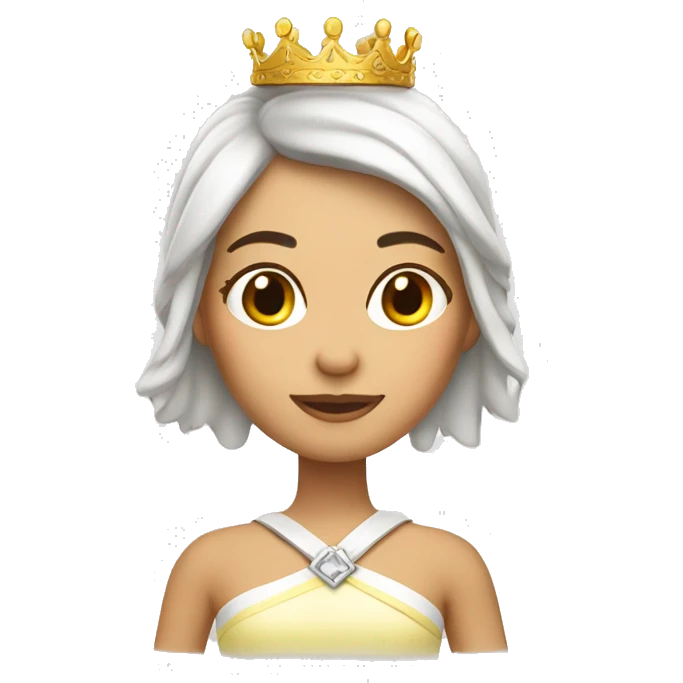 Chica de piel blanca  con corona emoji