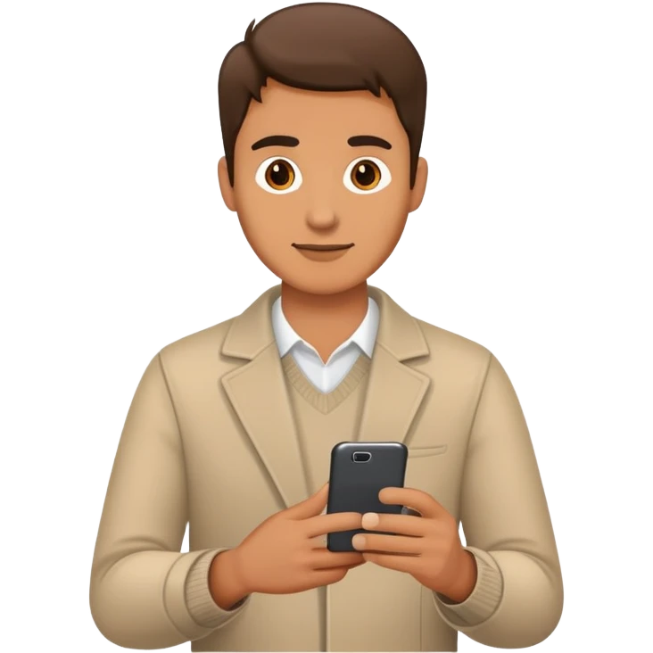 A man with his smartphone emoji