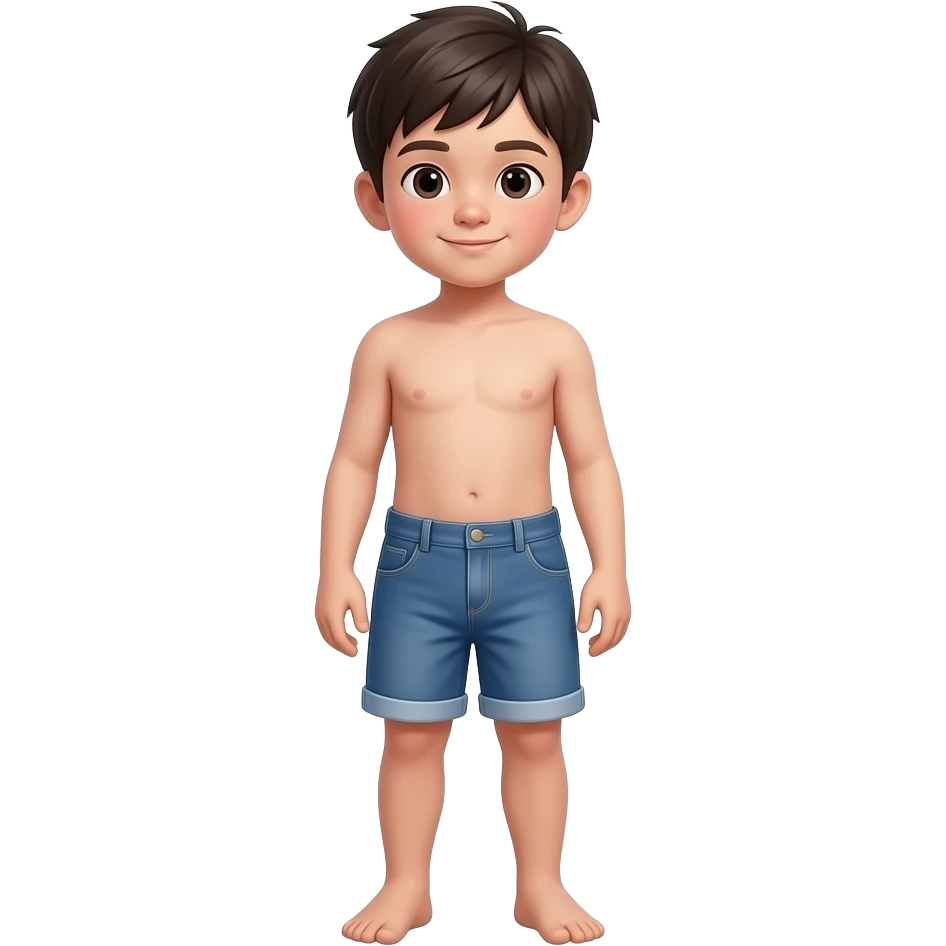 Tạo ảnh cậu bé 13 không mặc quần áo tạo ảnh toàn thân. emoji