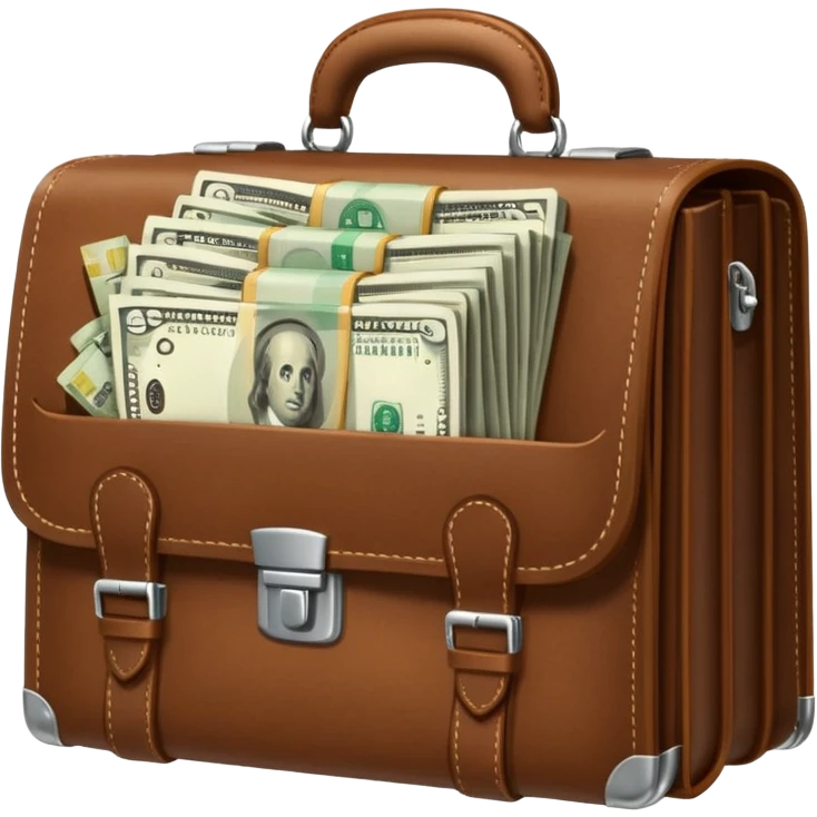Money filled briefcase emoji