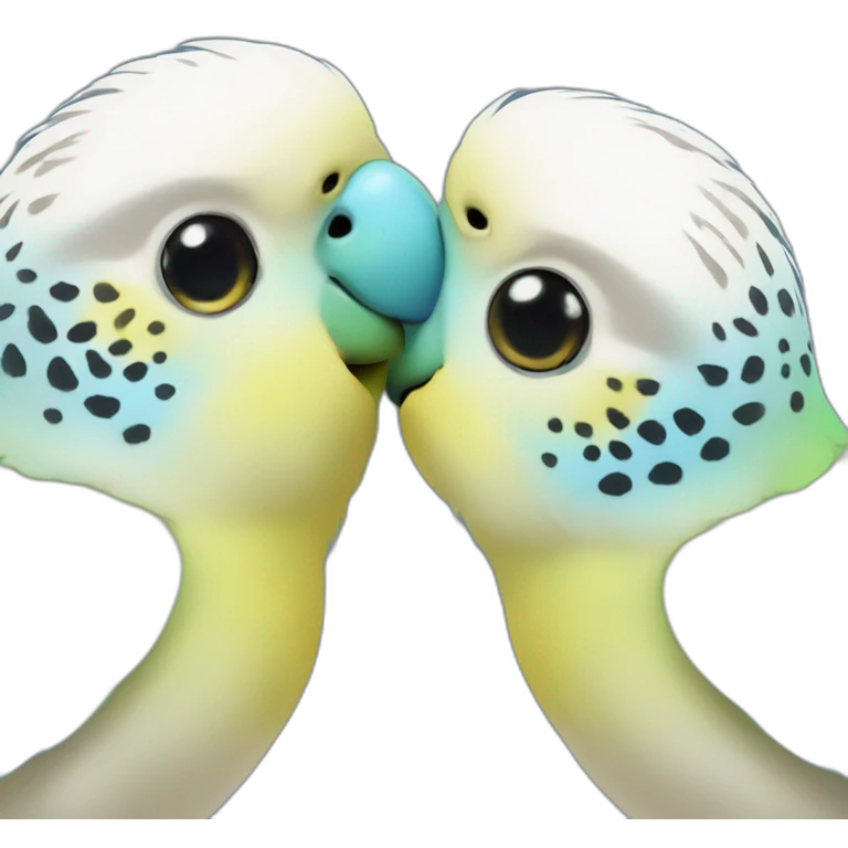 Two budgies kissing emoji
