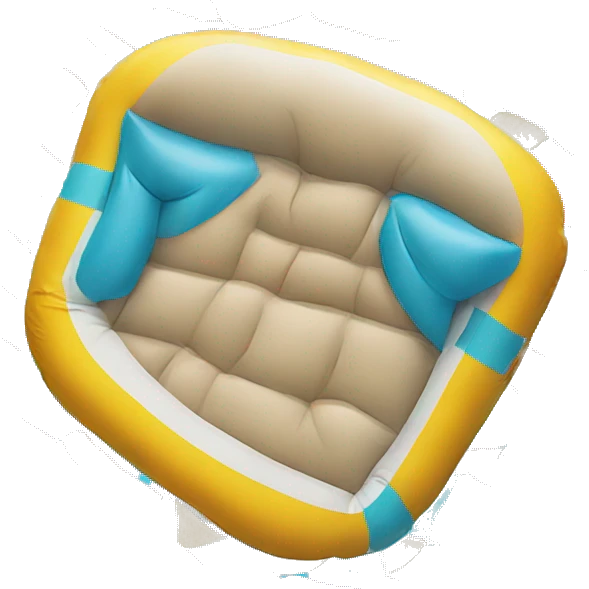 inflatable floating mattress on pool emoji