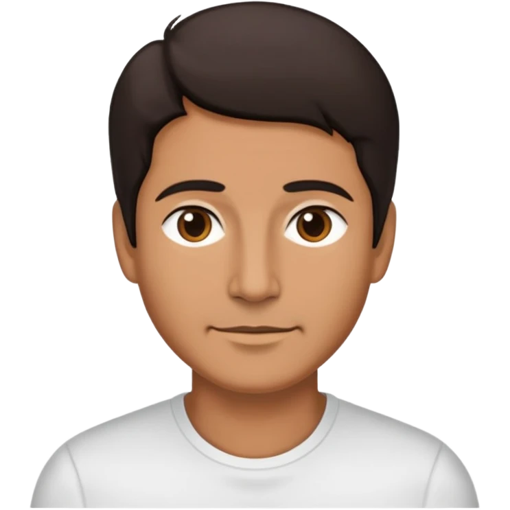 52, tan skin, black and brown hair, short, no facial hair  emoji