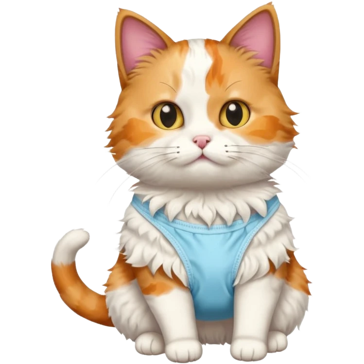 cat with a visible diaper emoji