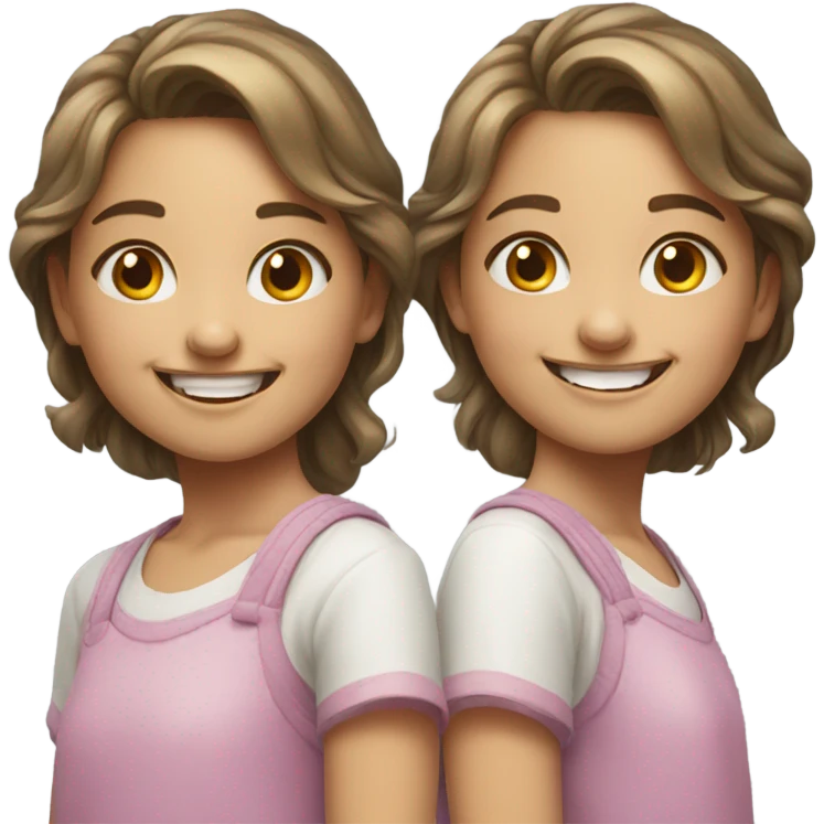happy girl  portrait with same pic emoji