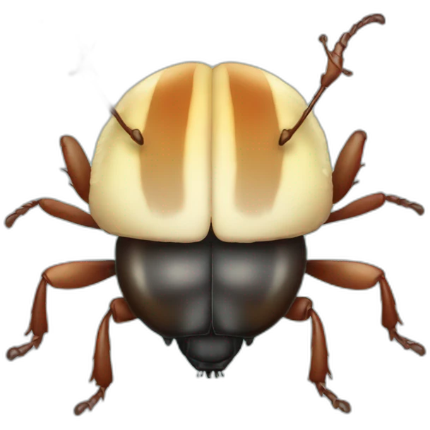 Beetle wearing toupee emoji