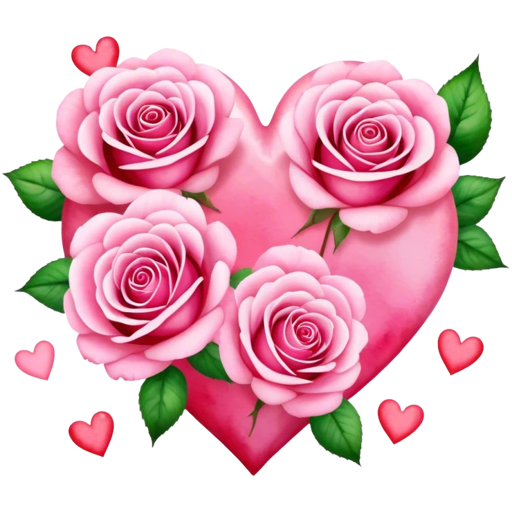 roses and pink hearts  emoji