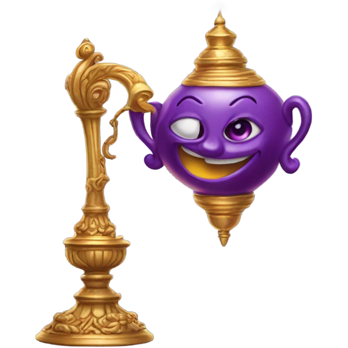 genie coming out of the lamp purple emoji