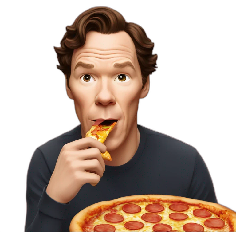 benedict cumberbatch eat pizza emoji