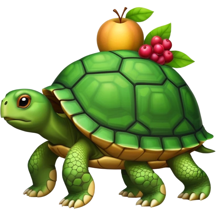 A turtle 🐢 carrying fruits emoji