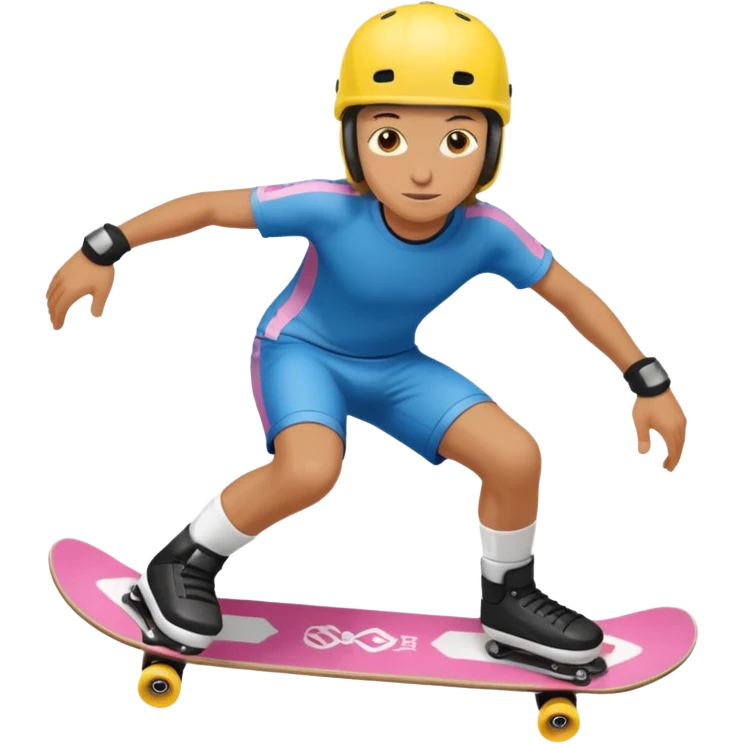 Skater with stickered deck emoji