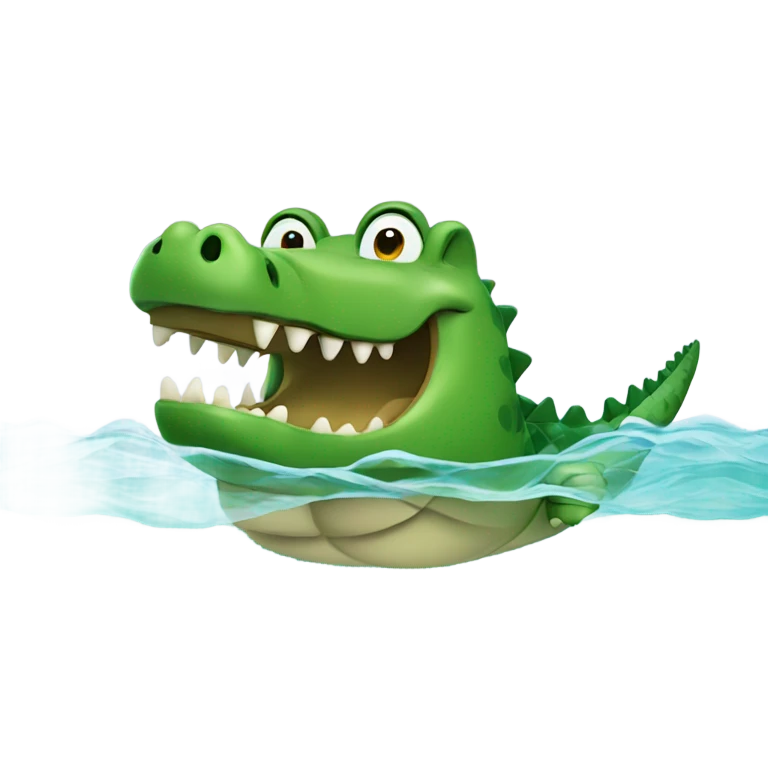 crocodile waving while swimming  emoji