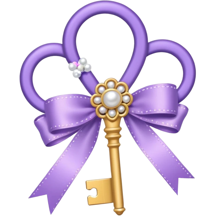 aesthetic key with a lilac style ribbon and pearls emoji