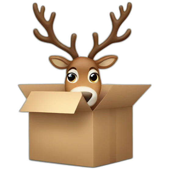 Reindeer delivers a box emoji