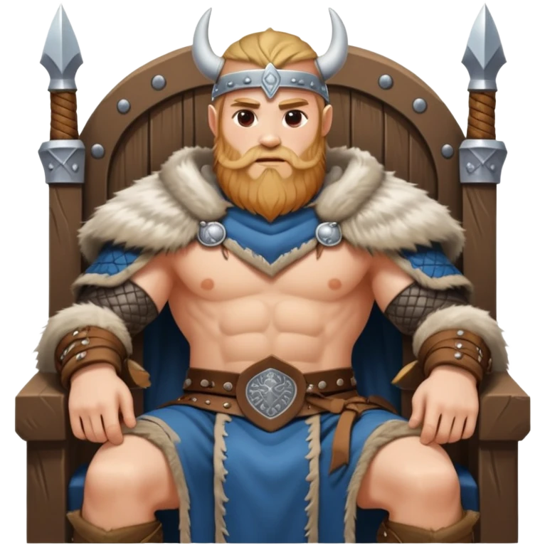 Viking warrior sitting on a throne emoji