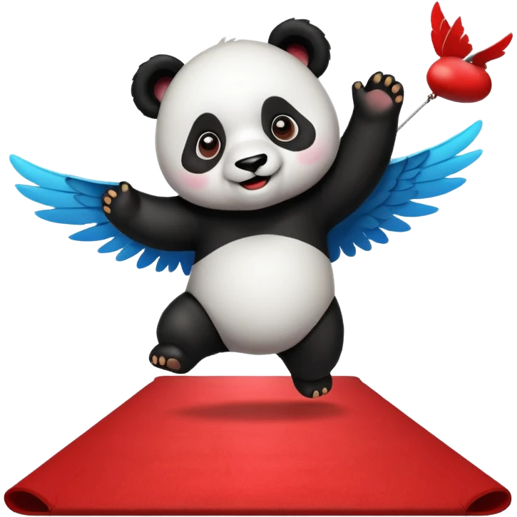 Panda  fly on the red carpet  emoji