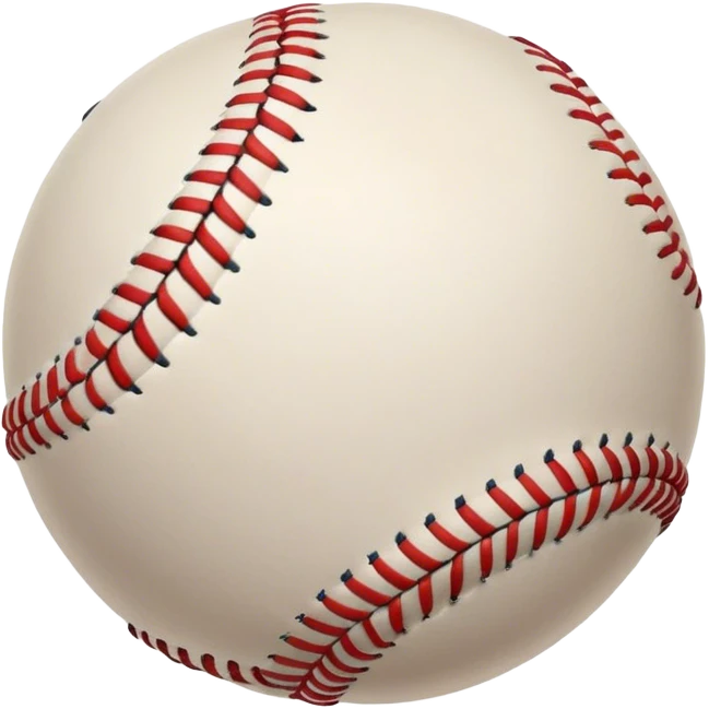 Cinematic Realistic image of a classic baseball, rendered with detailed stitching and textured leather, set against a nostalgic ballpark backdrop with soft, golden lighting that evokes Americana emoji