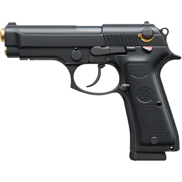 beretta pistol side view, Discord emoji style, soft outlines, no text emoji