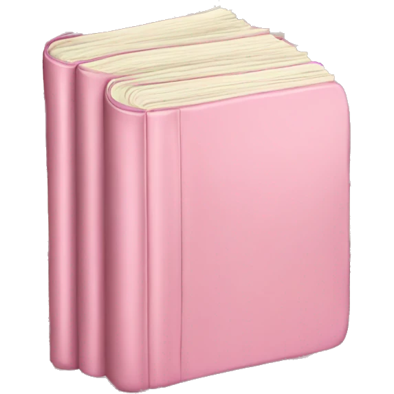 a stack of baby soft pink books emoji