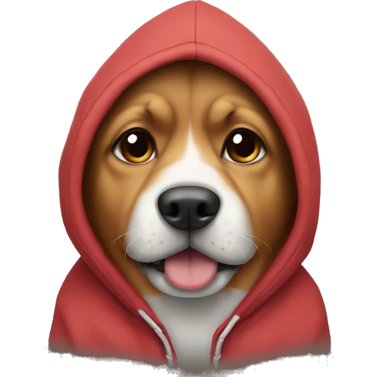 Dog wearing an hoodie emoji