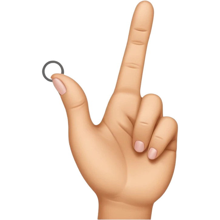 Hand making a duck bill shape but with just the middle finger up emoji