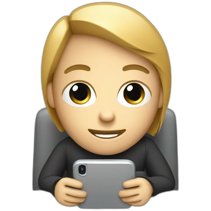 Person texting on flip phone emoji