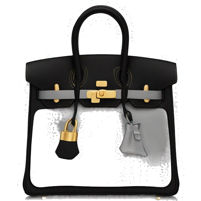 Black Hermes bag birkin palladium hardware emoji