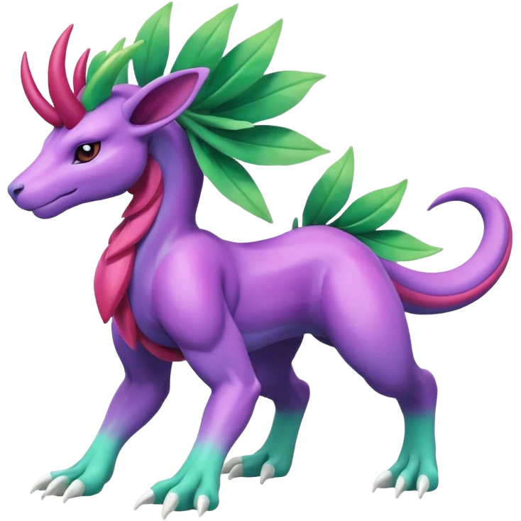 Suicune-Meganium-fusion (full body) emoji