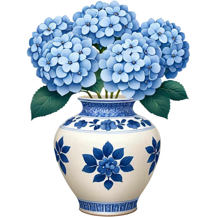 chinoiserie vase with hydrangeas  emoji