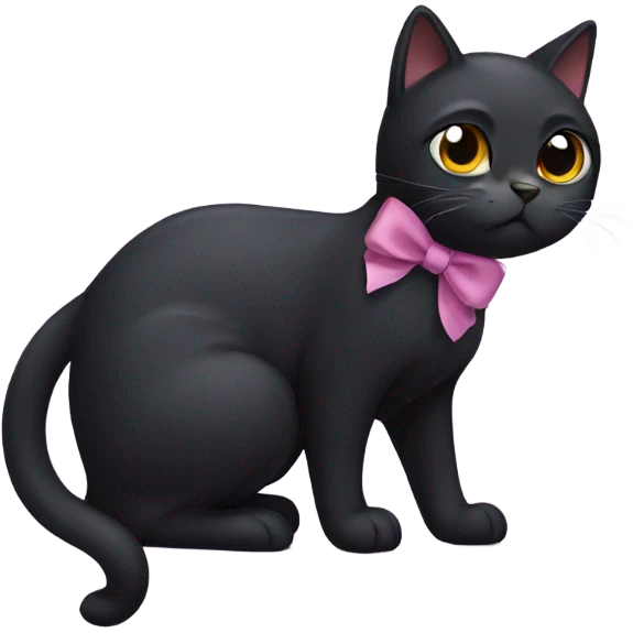 black cat using bow emoji