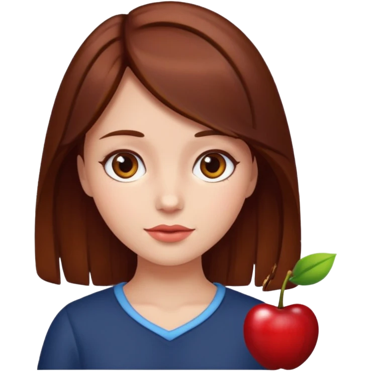 cherry brown hair girl emoji
