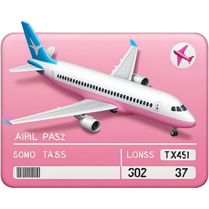 pink boarding pass airplane emoji
