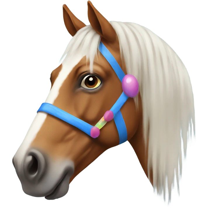 Horse with clown makeup and nose  emoji