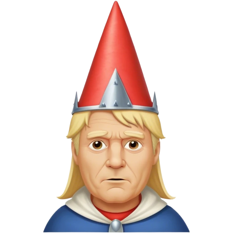 Blond older USA king with dunce cap crown emoji