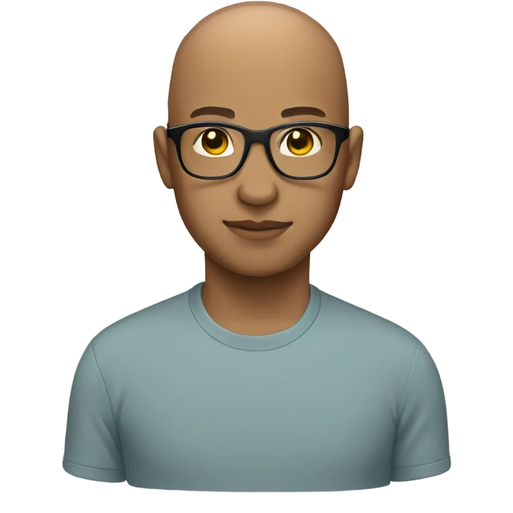 Bald light skinned glasses  emoji