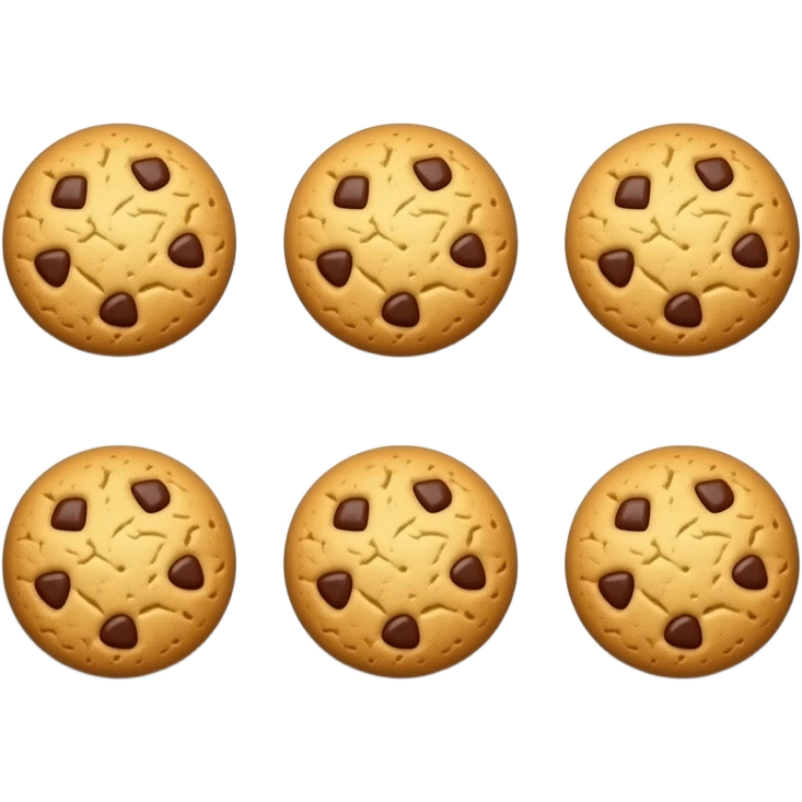 white pan of 6 cookies emoji