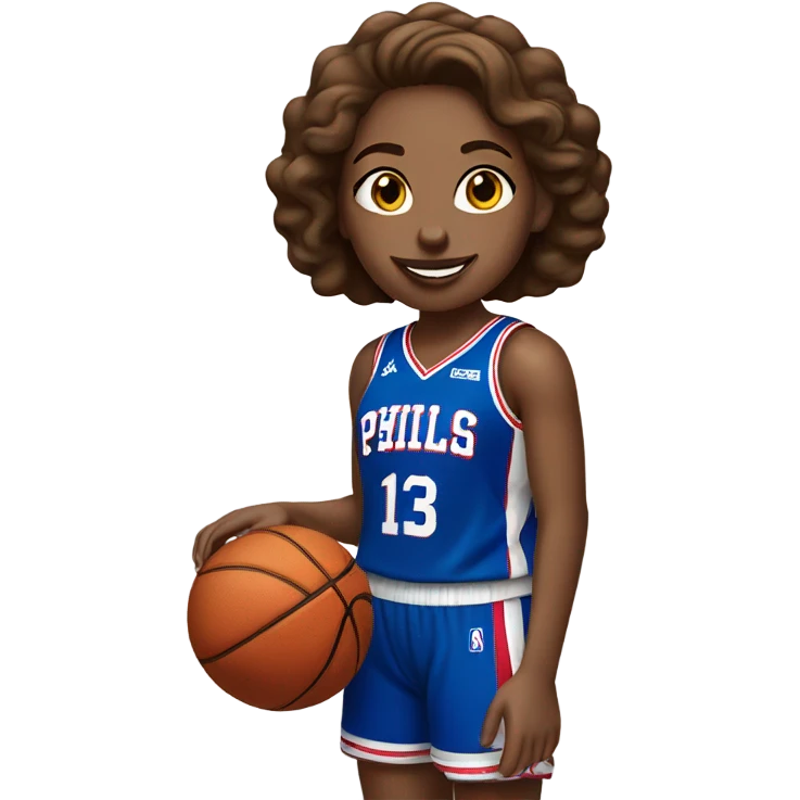 Basketball girl player with Sixers jersey emoji