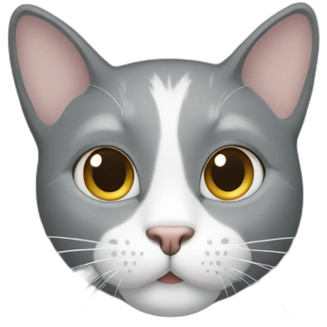grey cat with a white muzzle emoji