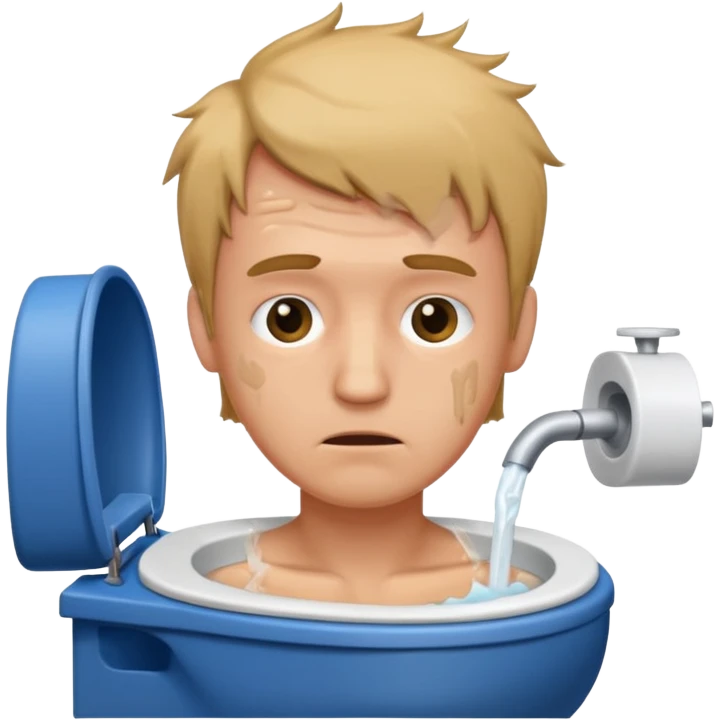 Man Head in toilet with neck emoji