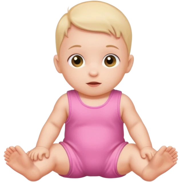 Baby in pink romper crawling emoji